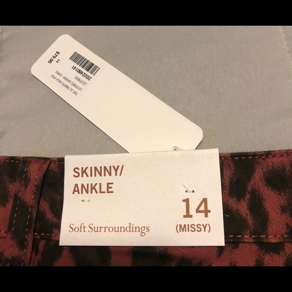Soft Surroundings NWT The Ultimate High Rise Skinny Ankle Jean in Leopard Sz 14 - Picture 10 of 14